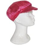 FUNNY FASHION Casquette Disco Paillettes - Rose- Adulte