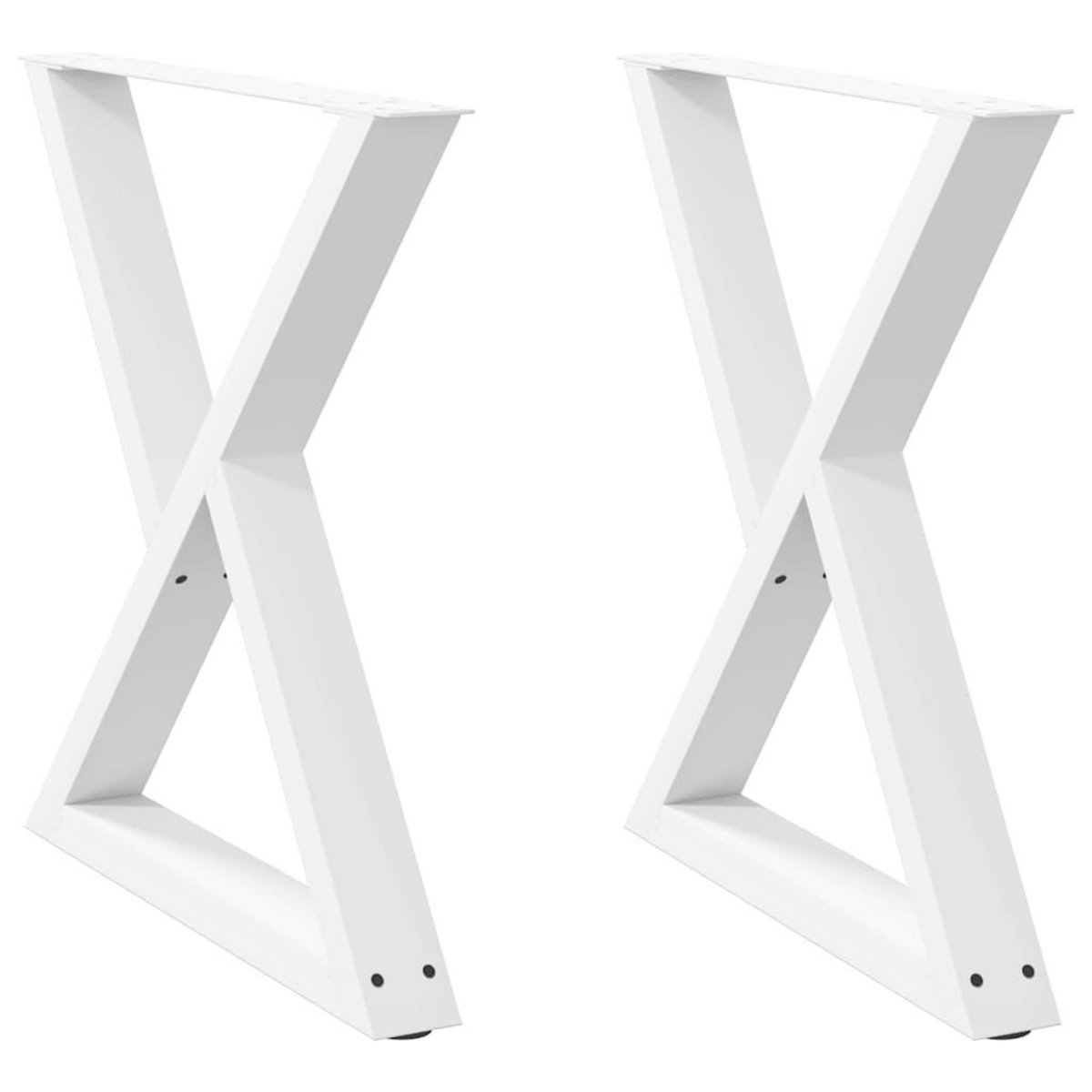 VIDAXL Pieds de table a manger 2pcs blanc 70x(72-73,3)cm acier