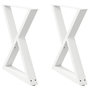 Voir la diapositive 2 : VIDAXL Pieds de table a manger 2pcs blanc 70x(72-73,3)cm acier