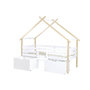 Voir la diapositive 2 : SWEEEK Lit enfant 90 x 190 cm bois de pin blanc sommier à lattes inclus et 2 tiroirs - Sienna