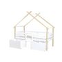Voir la diapositive 2 : SWEEEK Lit enfant 90 x 190 cm bois de pin blanc sommier à lattes inclus et 2 tiroirs - Sienna