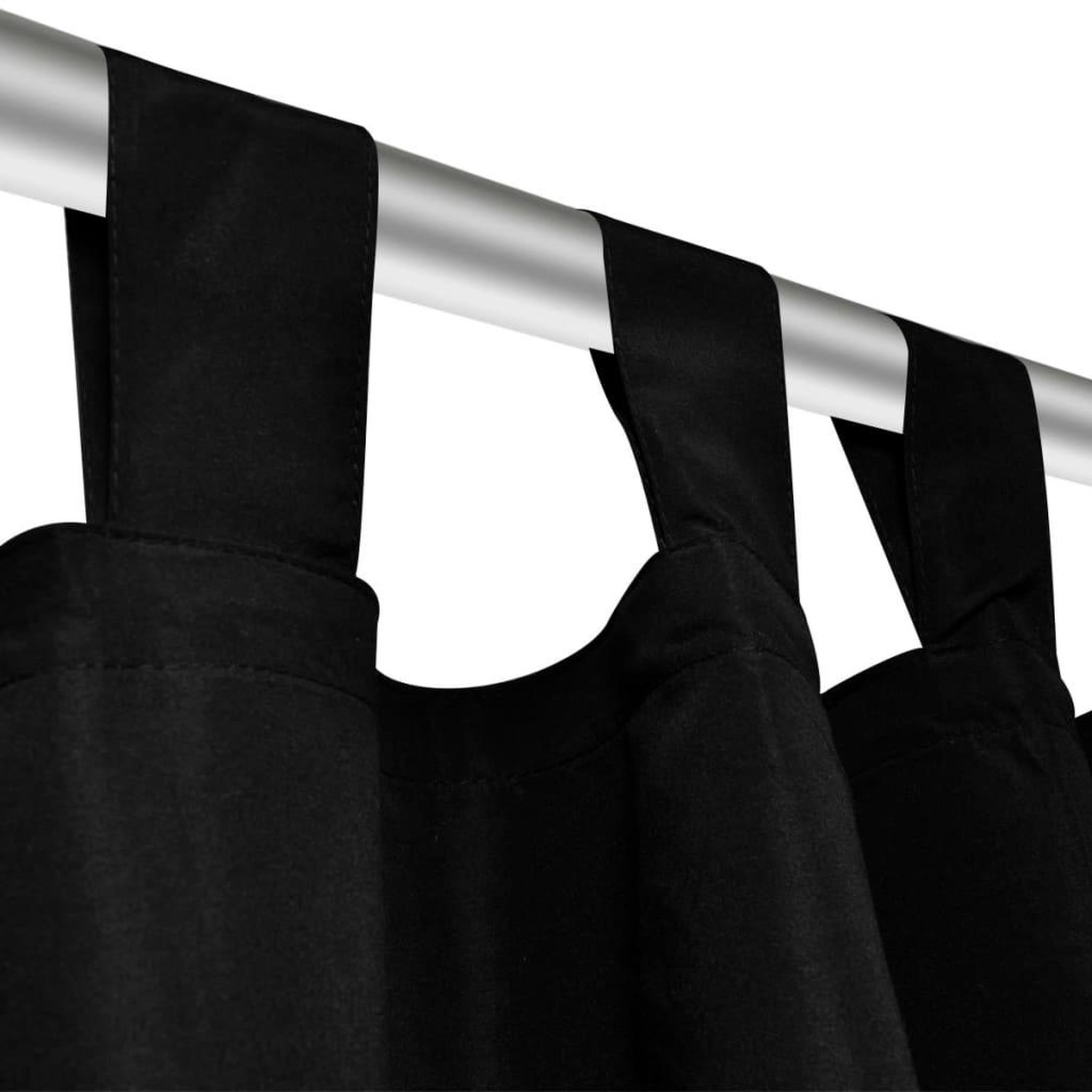 Voir la diapositive 4 : VIDAXL 2 pcs Rideau a Passant Micro Satin Noir 140 x 175 cm