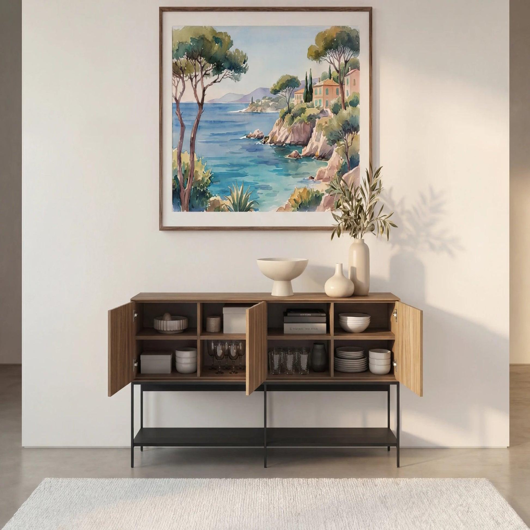 Voir la diapositive 3 : CASANOVA PARIS Tia - buffet 180cm en mélamine chêne clair