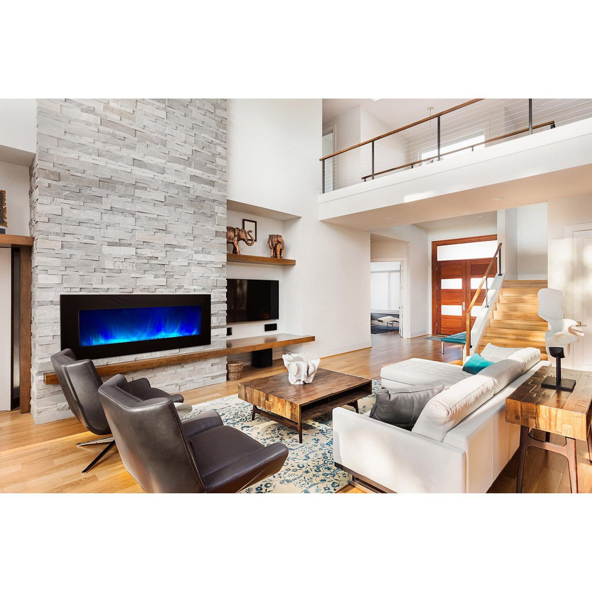 Chemin'arte Cheminée électrique 2000w avec télécommande - volcano 3xl