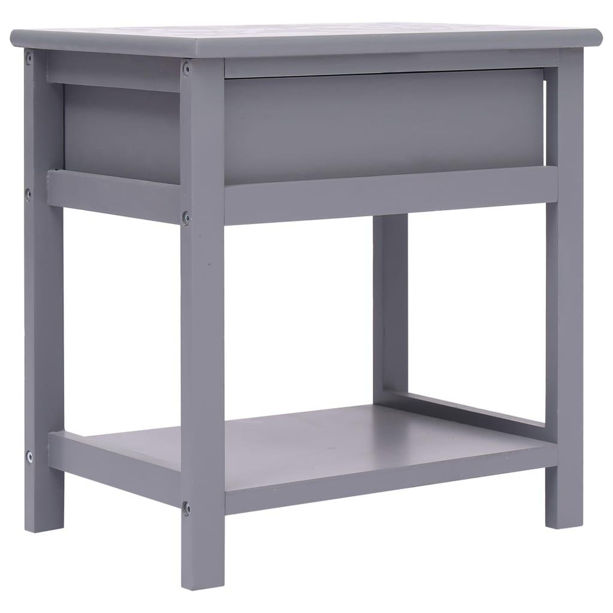 Voir la diapositive 4 : VIDAXL Table de chevet Gris 40x29x42 cm Bois de Paulownia