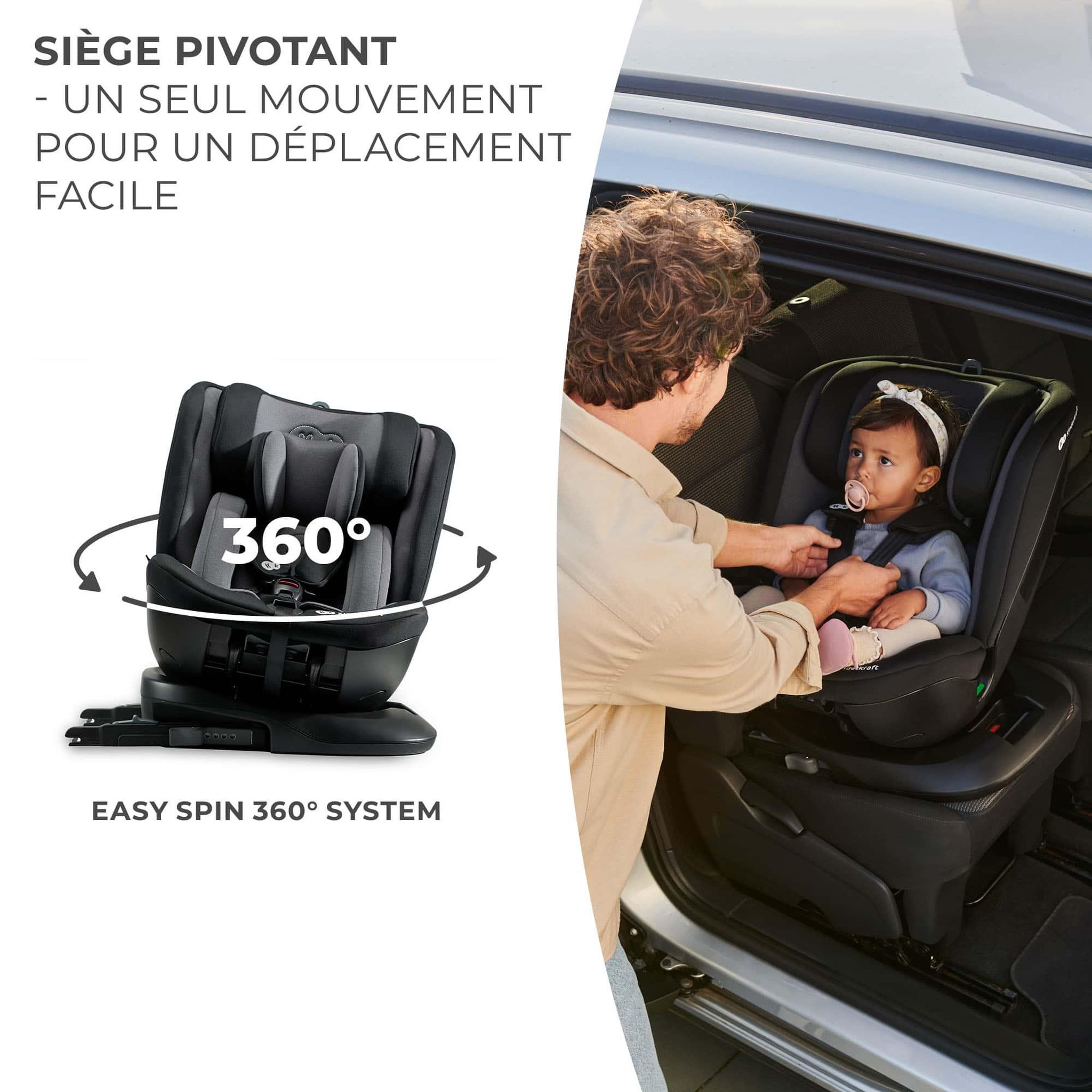 Voir la diapositive 3 : KINDERKRAFT Siège auto 4 en 1 avec rotation facile et sécurité renforcée