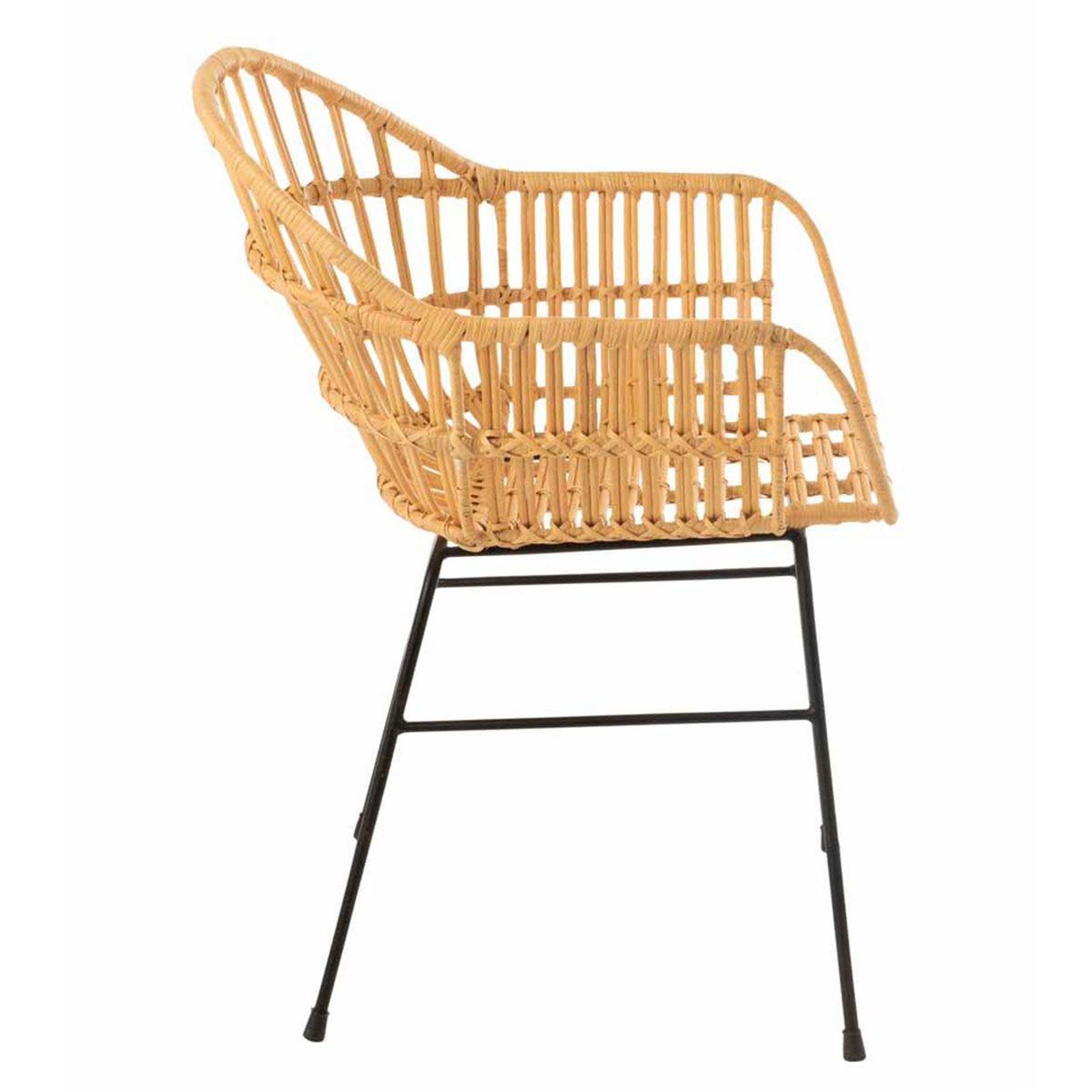 Voir la diapositive 3 : J-LINE Chaise Design en Rotin  Keni  80cm Naturel
