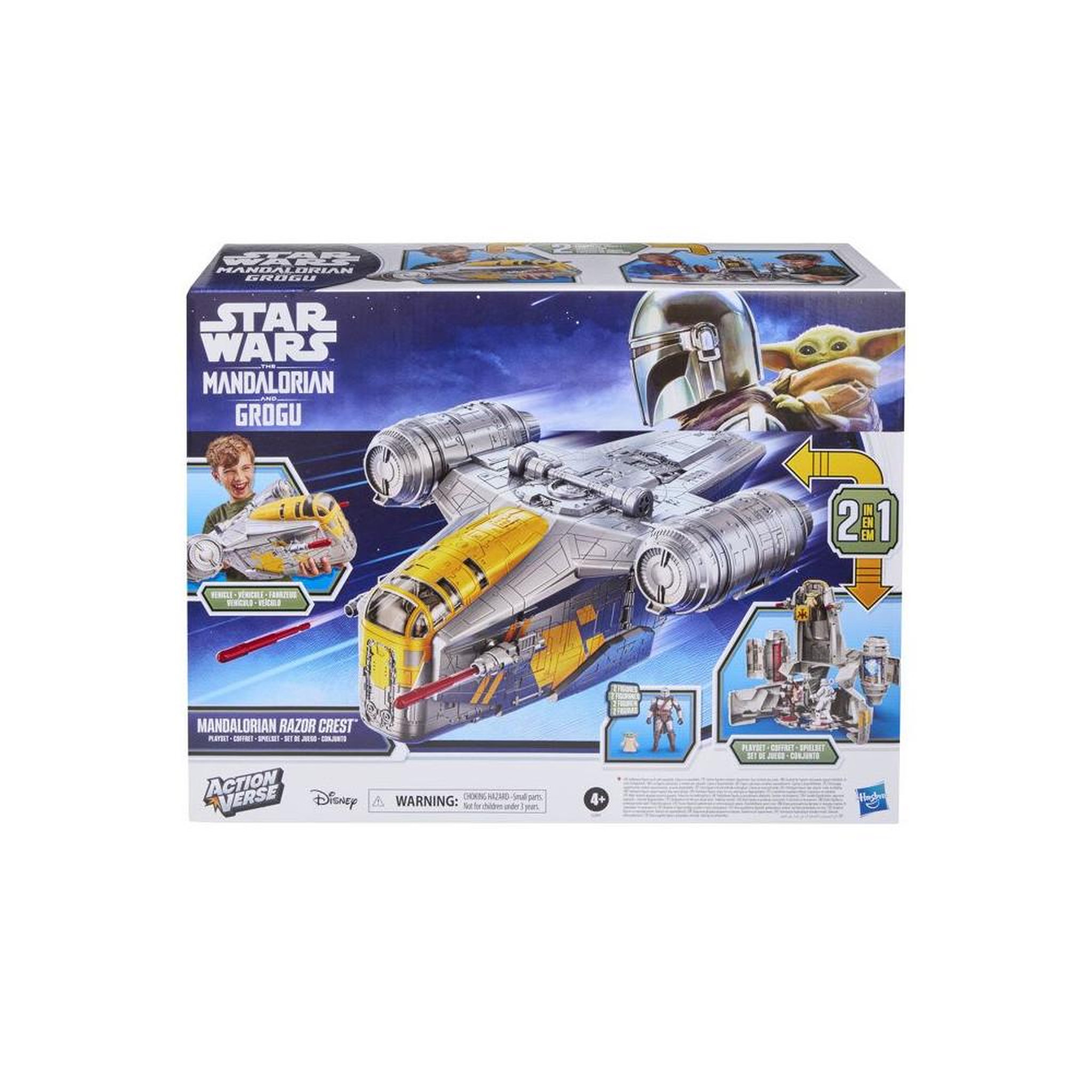 Voir la diapositive 4 : HASBRO Figurines et véhicule star wars mandalorian razor crest actionverse 2-en-1, 35 cm