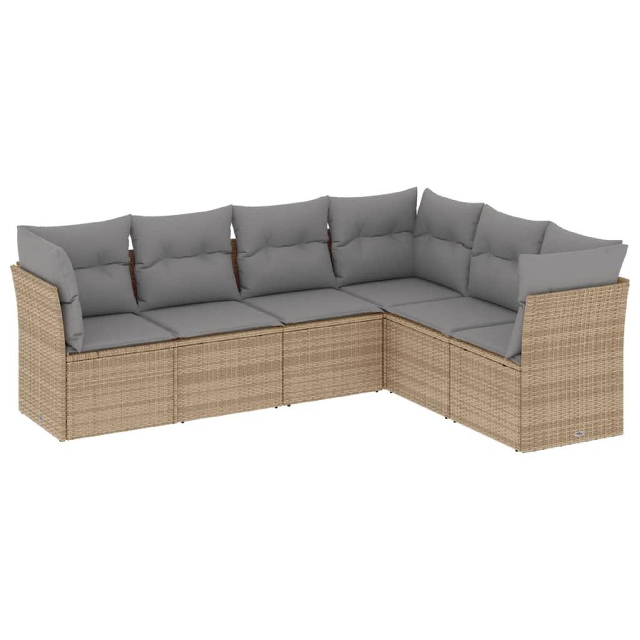 Voir la diapositive 2 : VIDAXL Salon de jardin avec coussins 6 pcs beige resine tressee