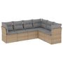 Voir la diapositive 2 : VIDAXL Salon de jardin avec coussins 6 pcs beige resine tressee