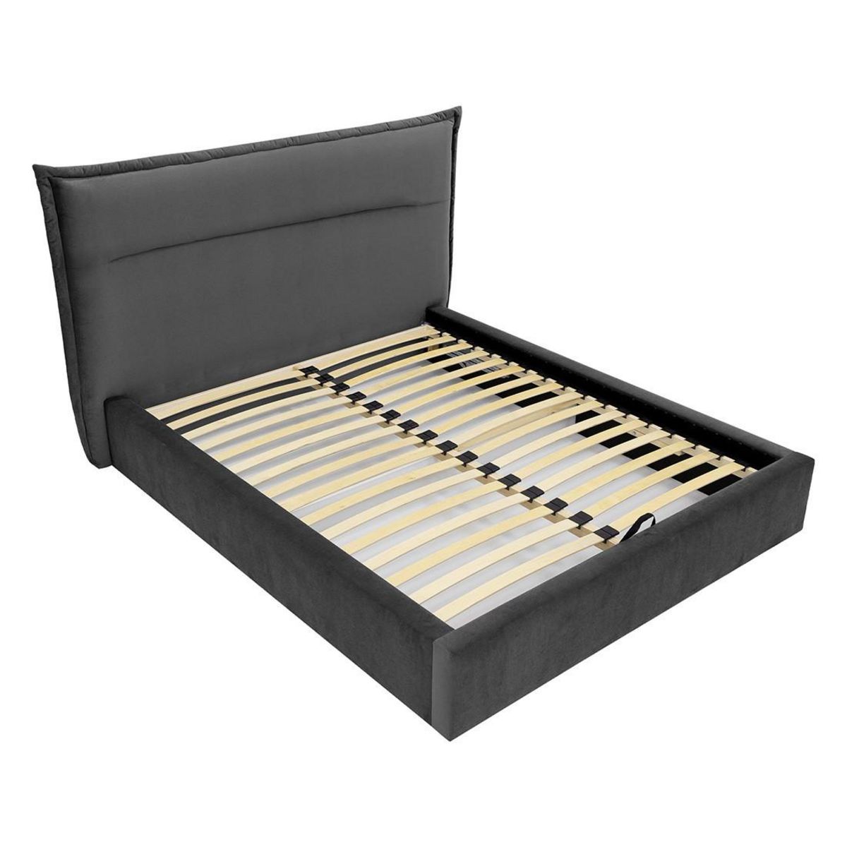 BEST MOBILIER Emy - lit coffre - 160x200 cm - en velours - sommier inclus