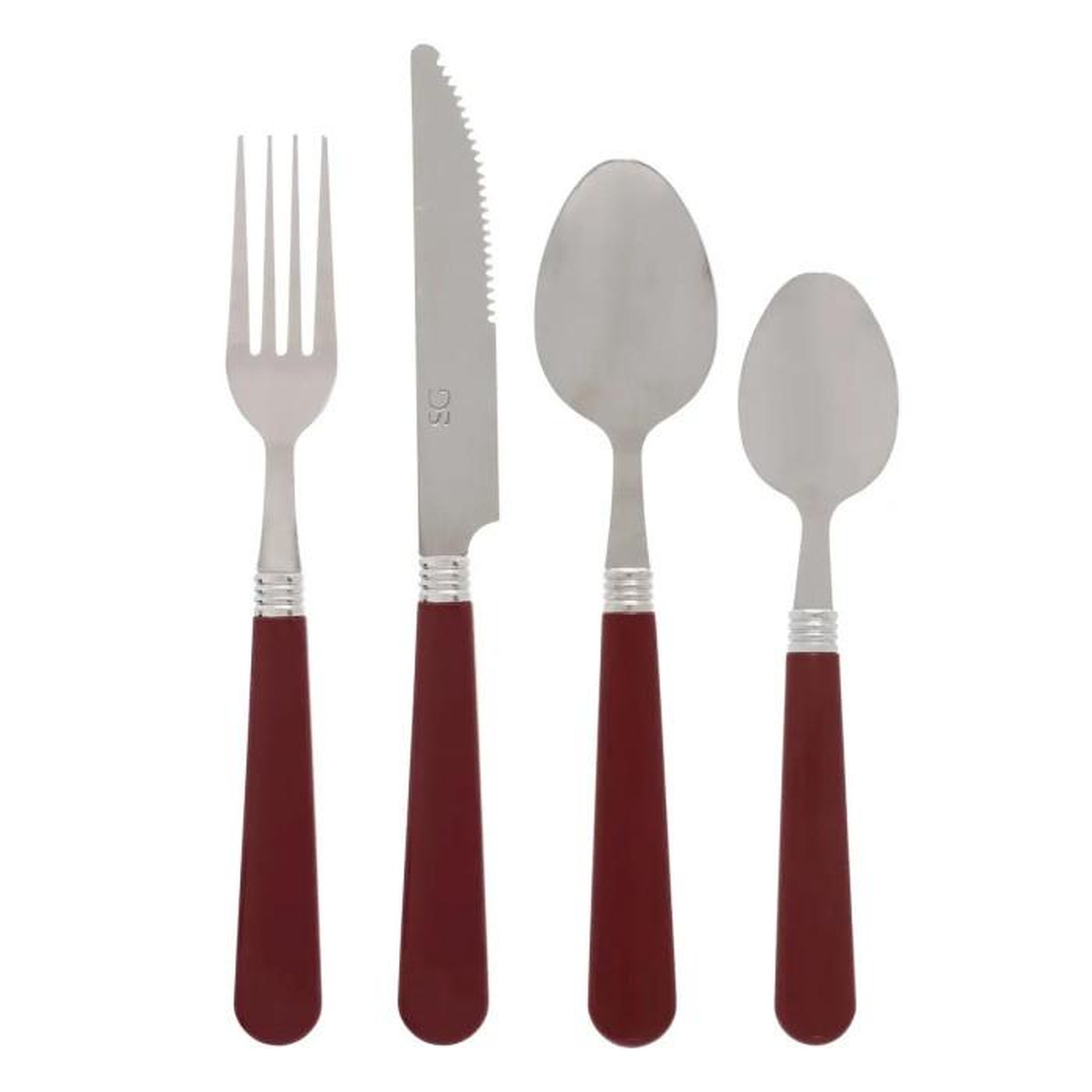 SECRET DE GOURMET Ménagère 24 Pièces  Colorama  24cm Rouge