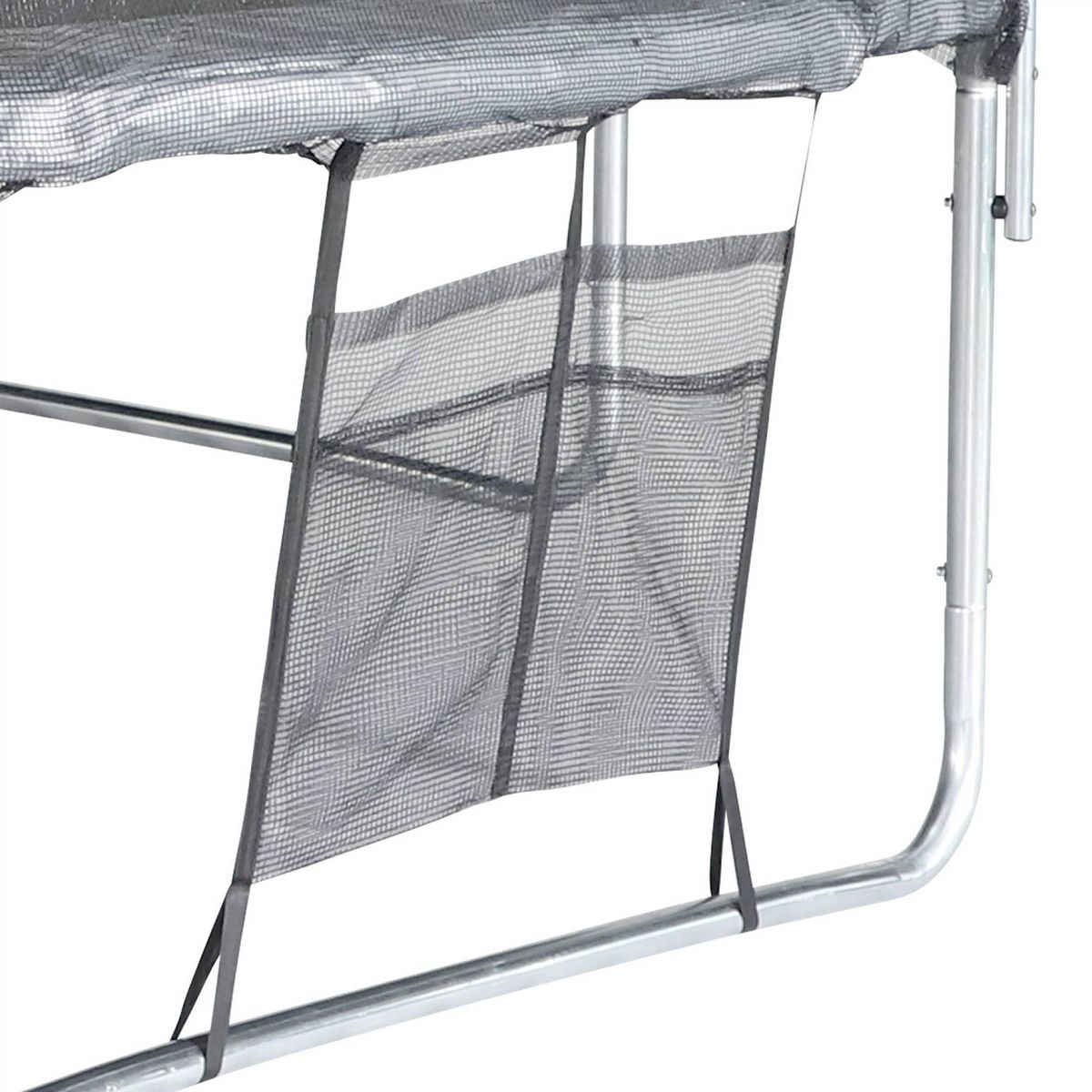 SWEEEK Trampoline 490cm gris avec filet de protection. échelle. bâche. filet pour chaussures. kit d'ancrage