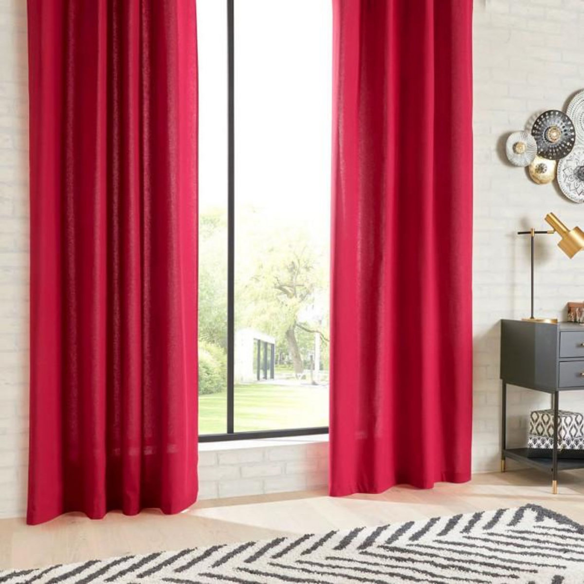 Paris Prix Rideau à Oeillets  Everly  135x240cm Rouge