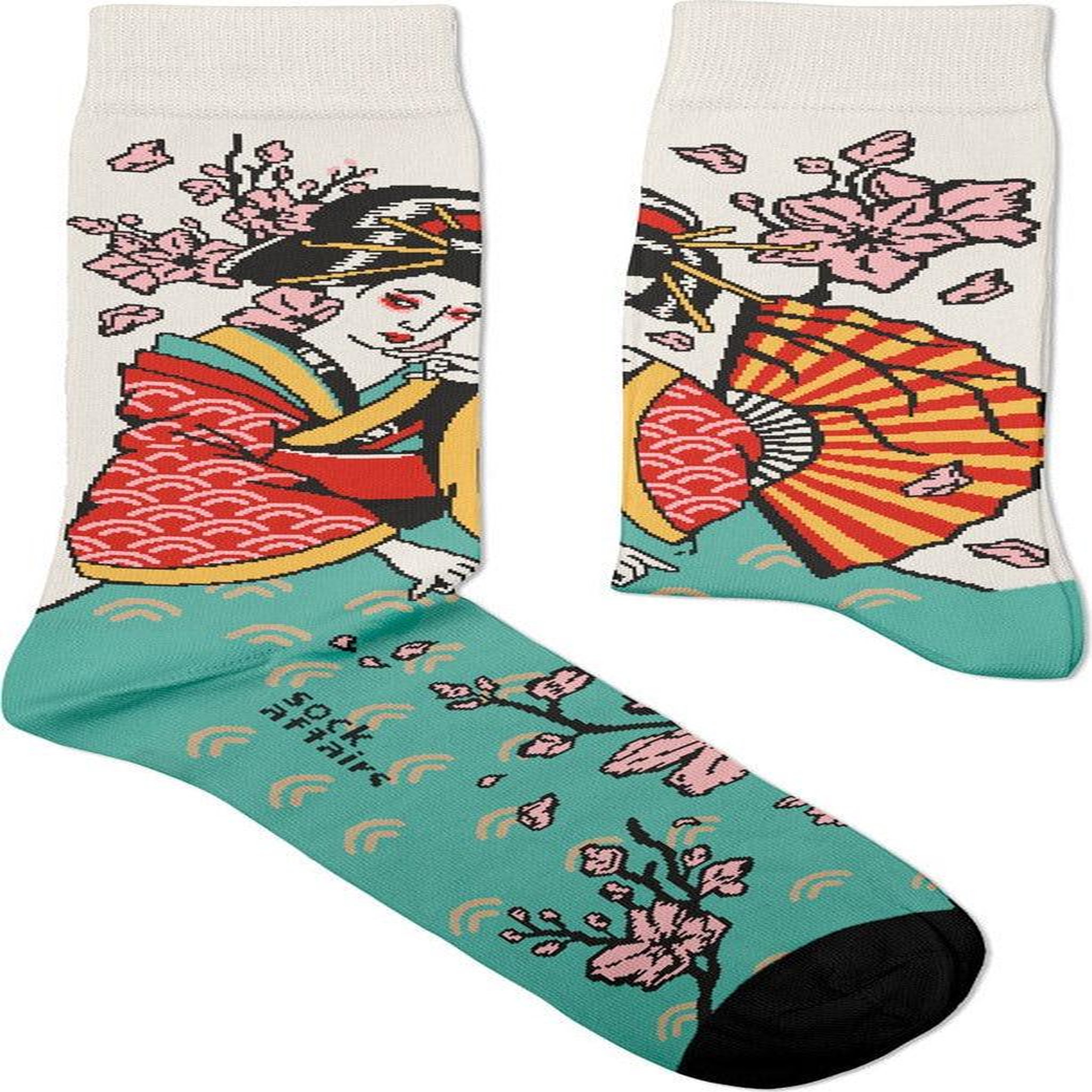 Voir la diapositive 4 : SOCK AFFAIRS Chaussettes tatouage traditionnel geisha