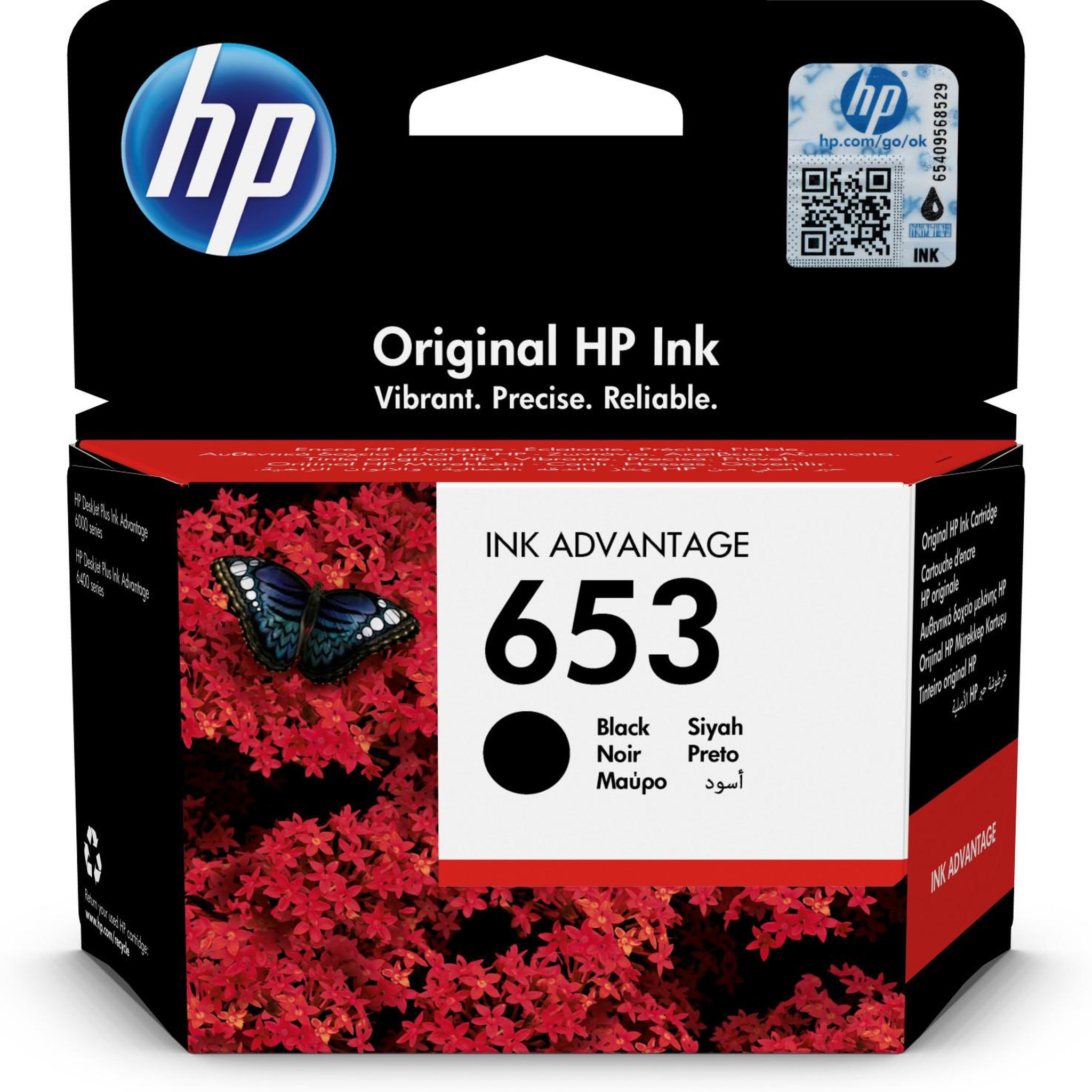 Voir la diapositive 2 : HP Cartouche d'encre HP 653 - 6 ml - Noir - Originale