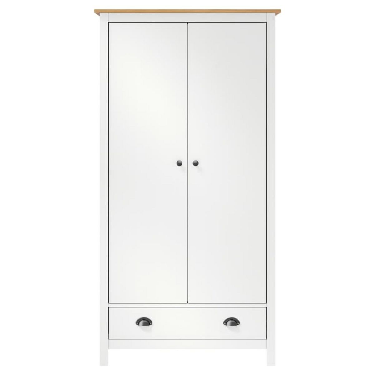 VIDAXL Garde-robe a 2 portes Hill Blanc 89x50x170cm Bois de pin solide
