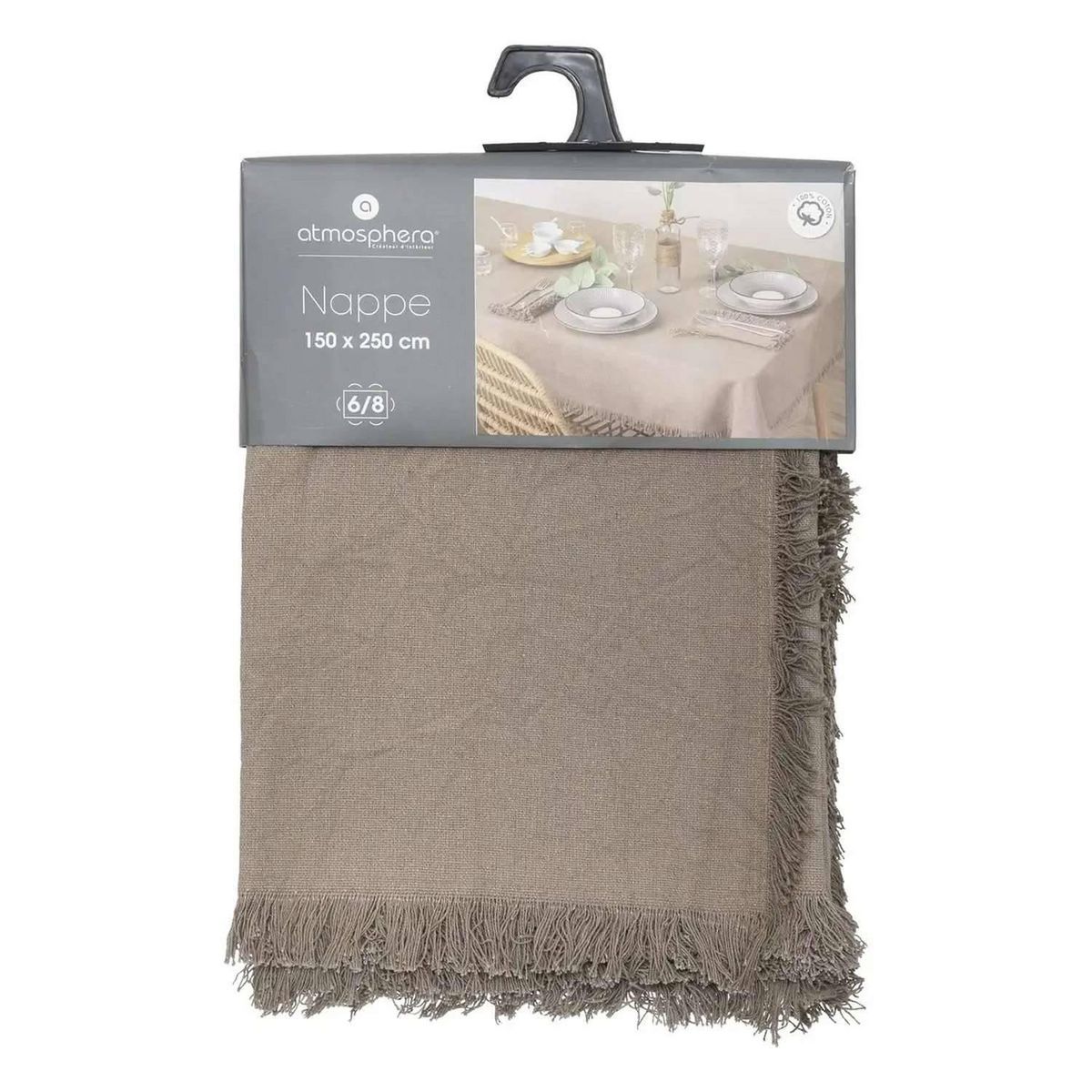 ATMOSPHERA Nappe à franges - 100% coton