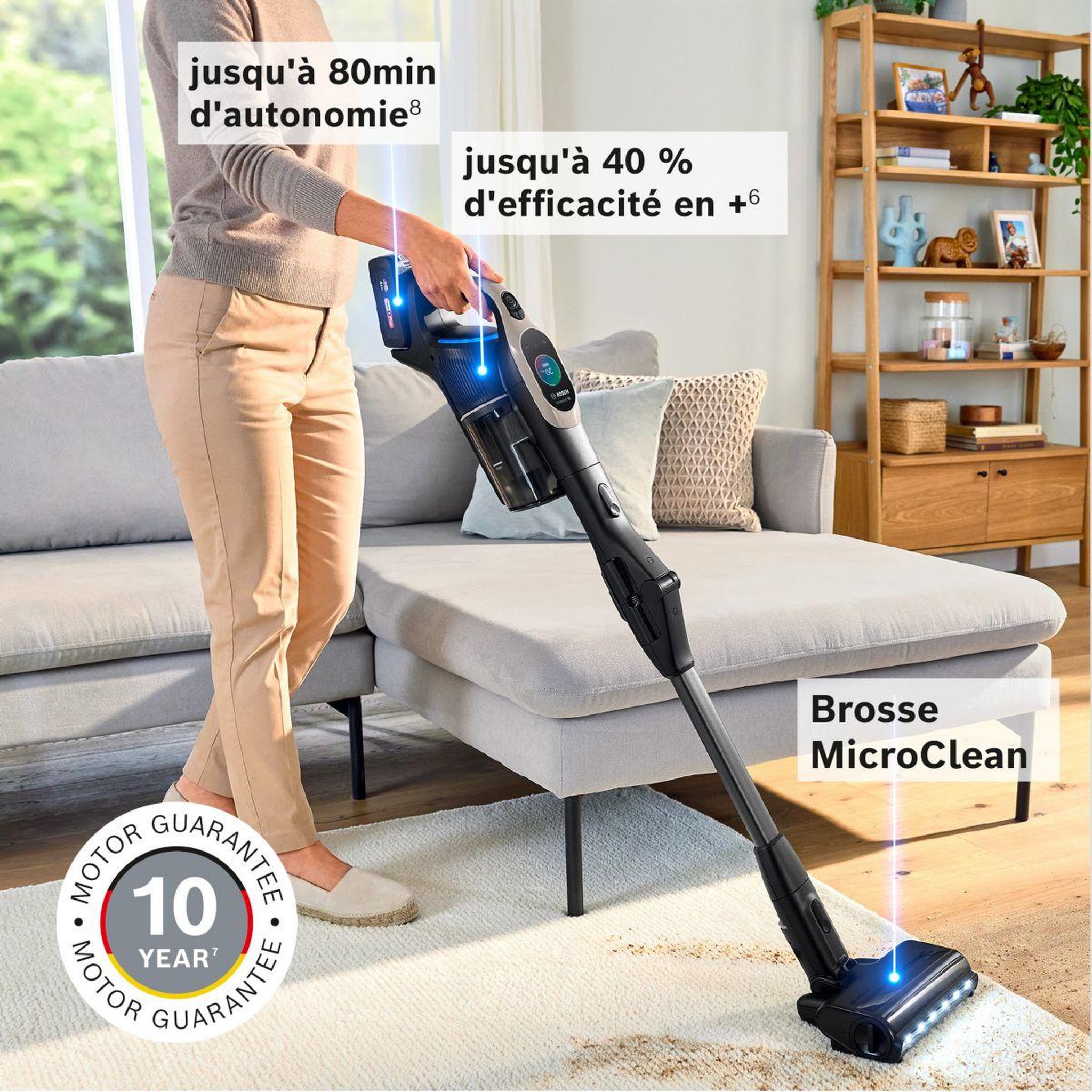 Voir la diapositive 5 : BOSCH Aspirateur balai Unlimited 10 BSS1041GHF