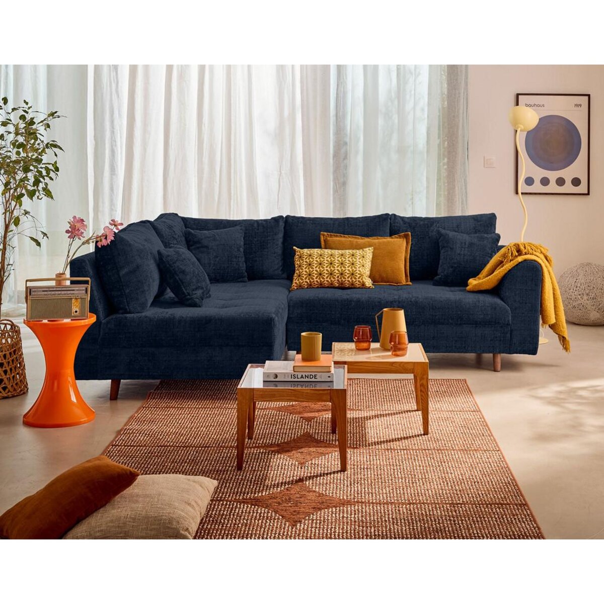 LISA DESIGN Rune - canapé d'angle gauche 4 places en velours texturé