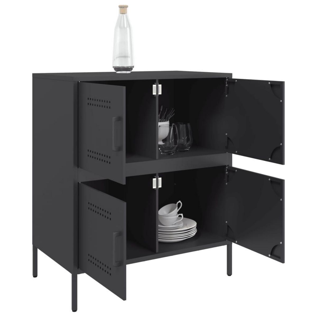 VIDAXL Buffet noir 68x39x79 cm acier