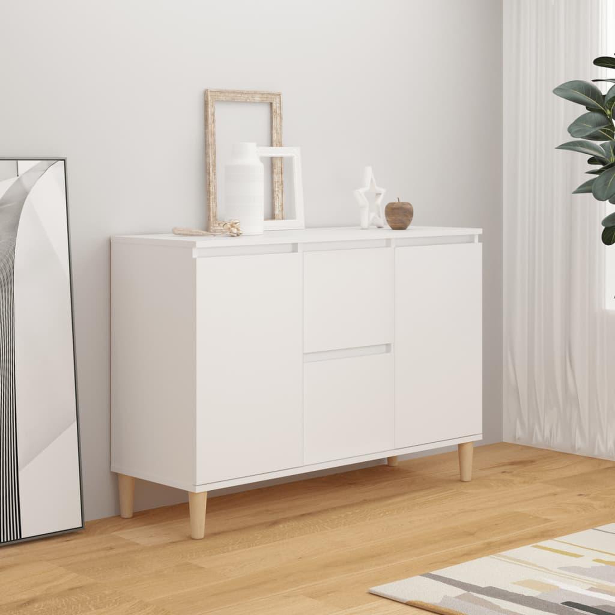 Voir la diapositive 1 : VIDAXL Buffet blanc 101x35x70 cm bois d'ingenierie