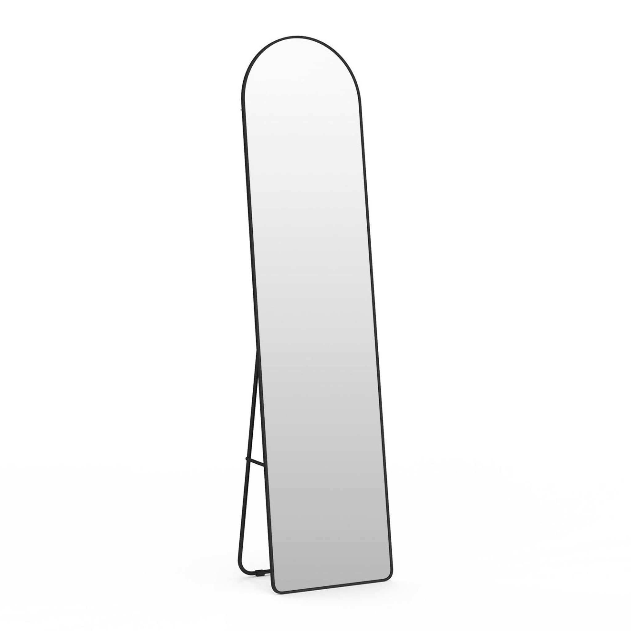 Voir la diapositive 3 : ID MARKET Miroir sur pied contour noir 160 x 40 cm