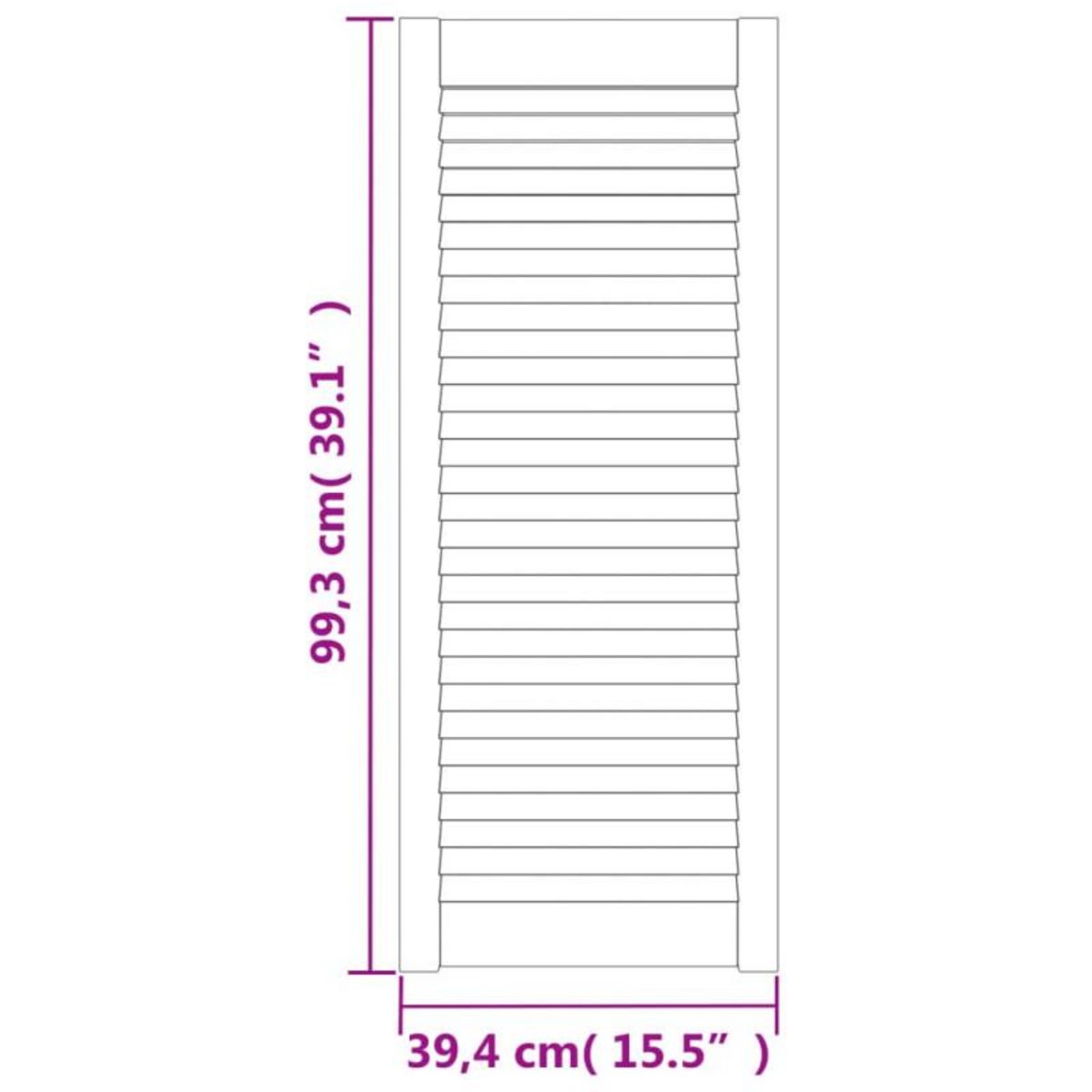 VIDAXL Portes d armoire à persiennes 4pcs blanc 99,3x39,4cm pin massif
