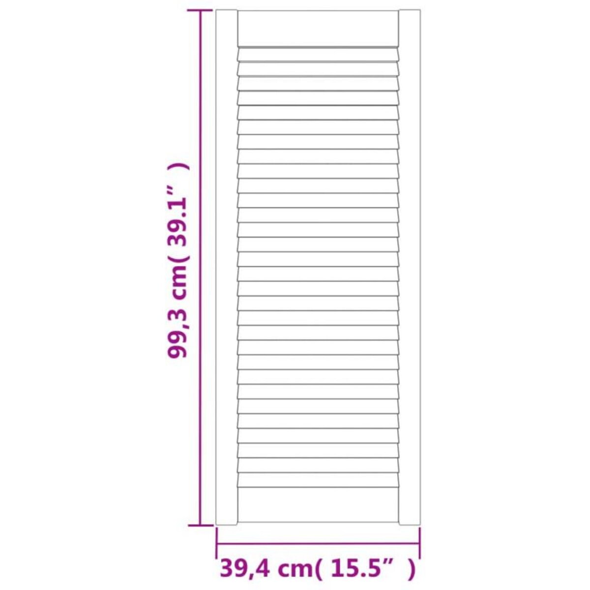 VIDAXL Portes d armoire à persiennes 4pcs blanc 99,3x39,4cm pin massif