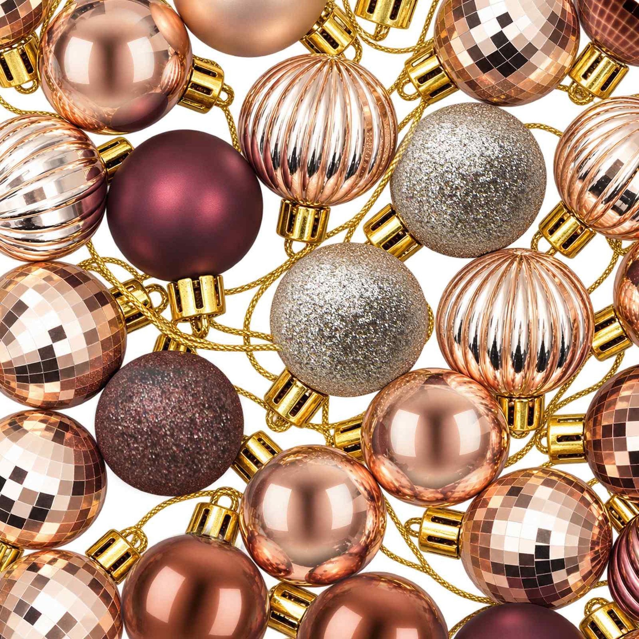 Voir la diapositive 6 : VIDAXL Ensemble de boules de Noël 150 pc Champagne et brun Diam. 3 cm