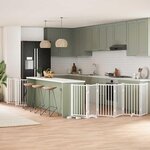 VIDAXL Barriere pour chien porte pliable 12 panneaux bois de peuplier