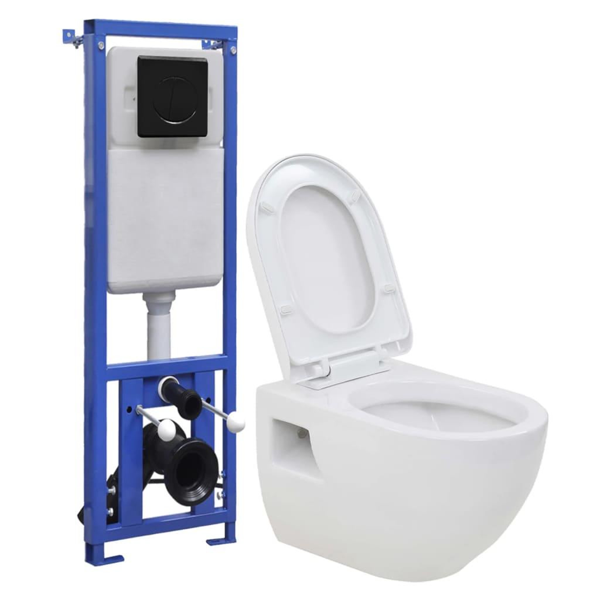 Voir la diapositive 1 : VIDAXL Toilette suspendue au mur avec reservoir haut cache Ceramique