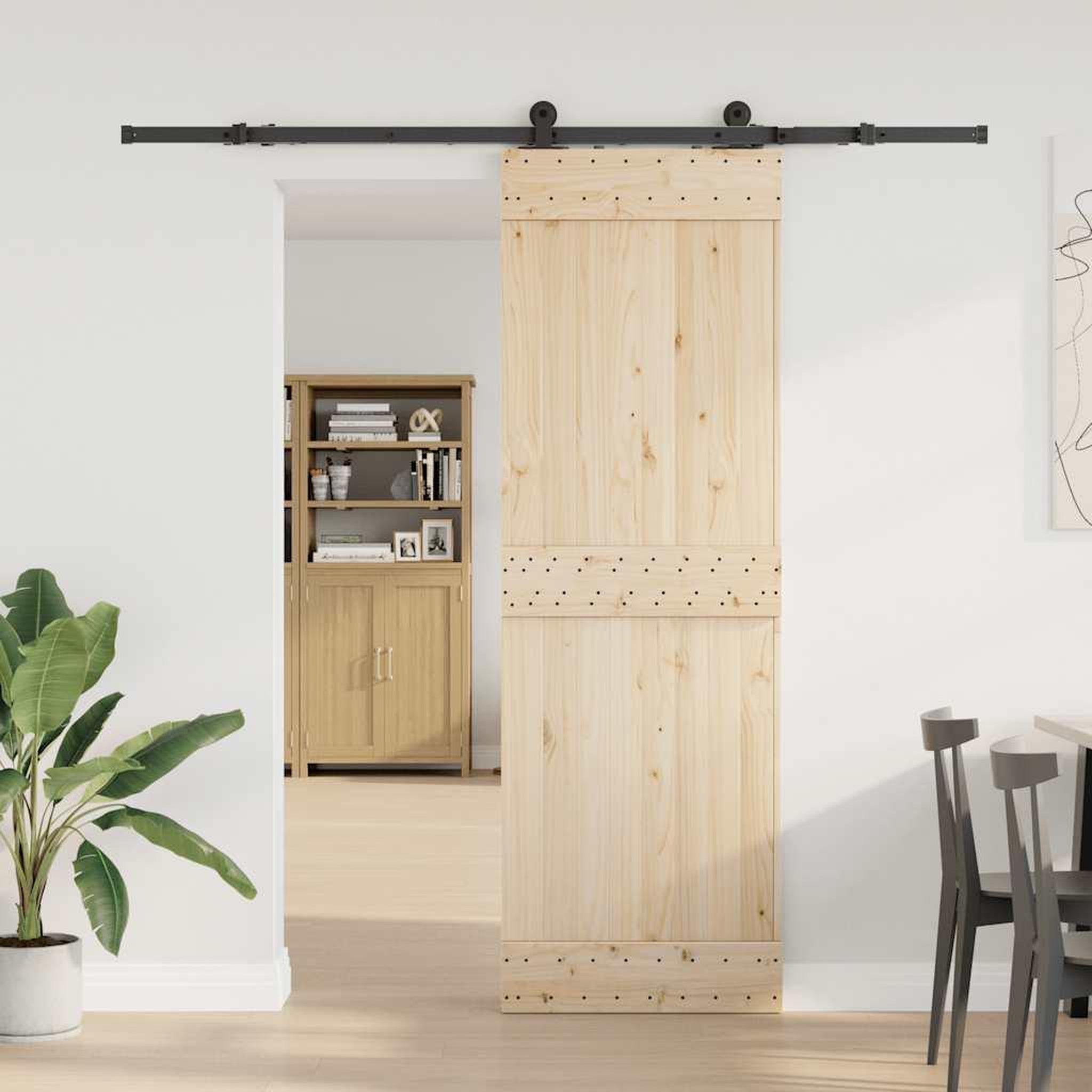 Voir la diapositive 3 : VIDAXL Kit de quincaillerie de porte coulissante 213,5 cm acier noir