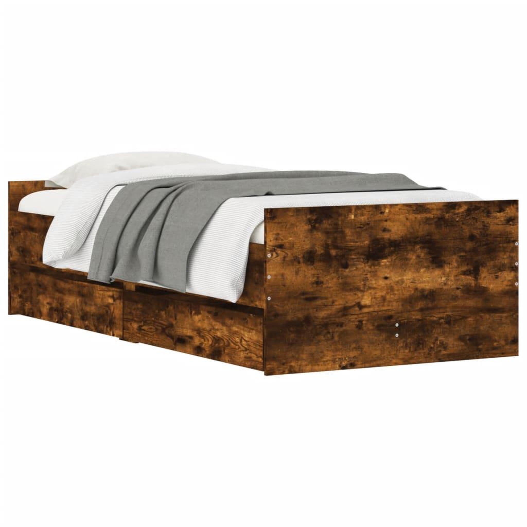 Voir la diapositive 4 : VIDAXL Cadre de lit sans matelas chene fume 75x190 cm