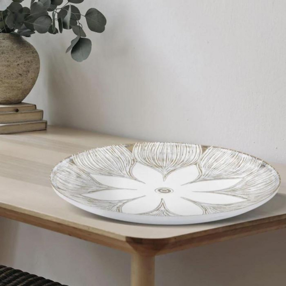 Paris Prix Vide-Poche Design en Polyresine  Atene  35cm Blanc