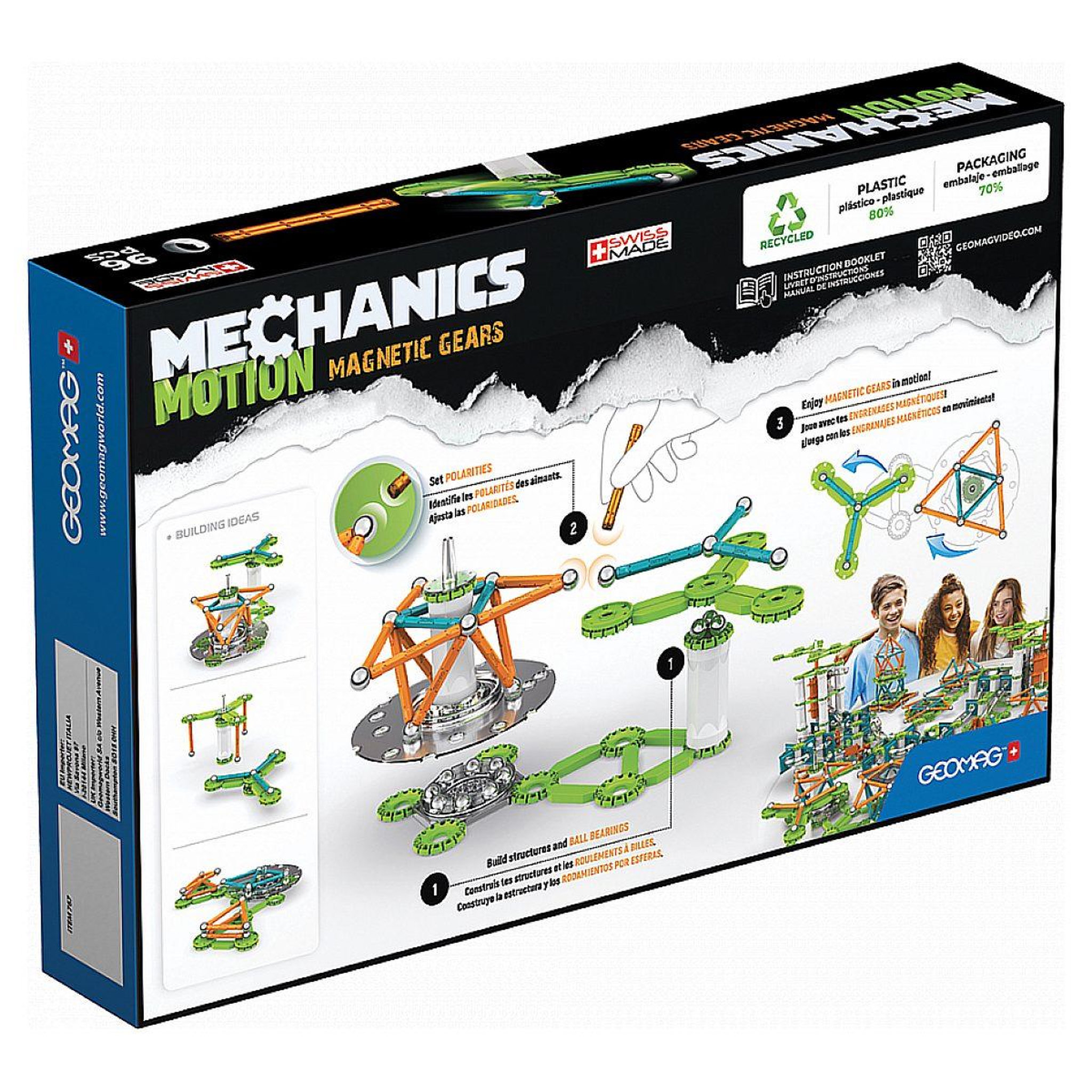 Voir la diapositive 4 : Giochi Preziosi Geomag mechanics ecofriendly  96 pcs motion