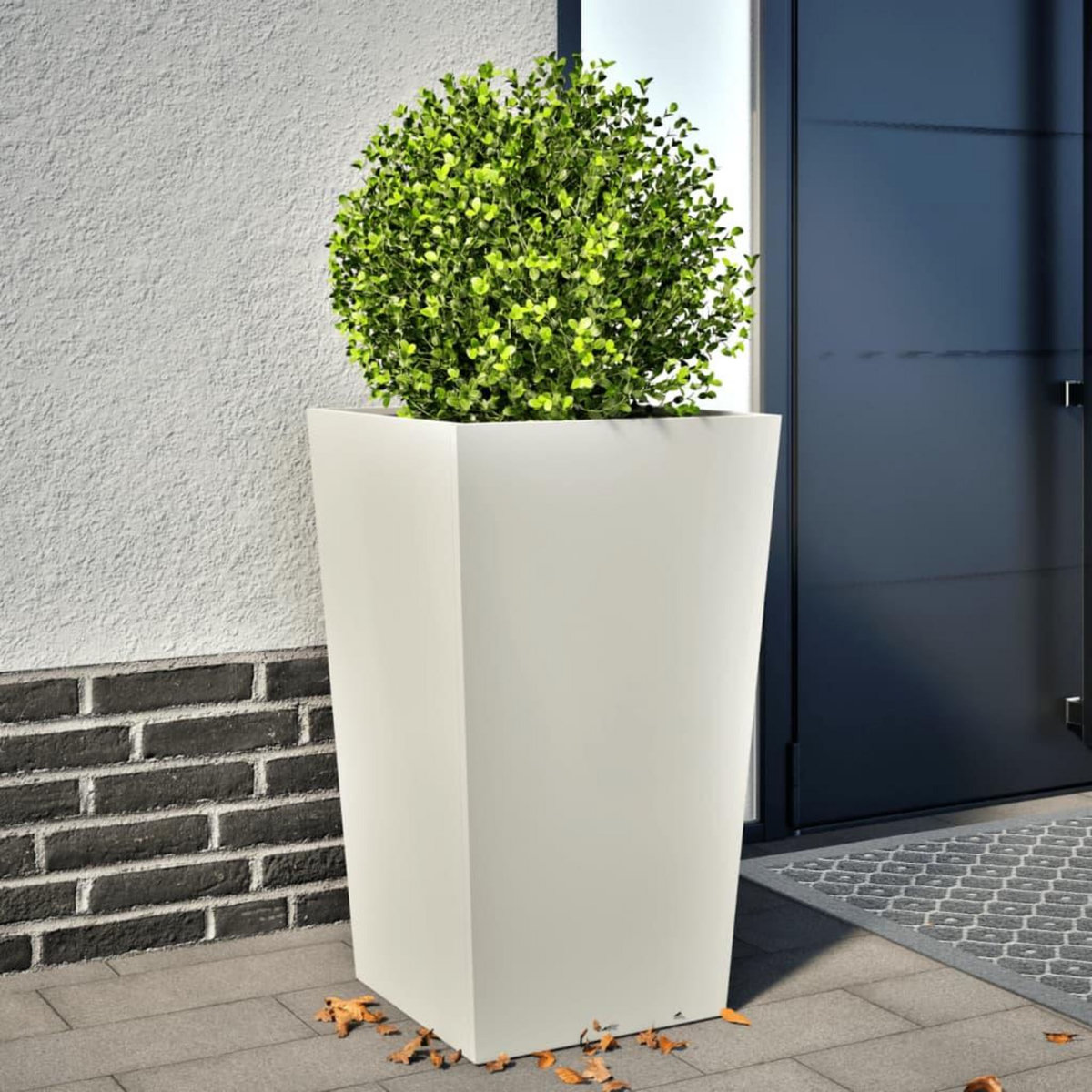 VIDAXL Jardiniere blanc 45x45x75 cm acier