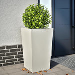 VIDAXL Jardiniere blanc 45x45x75 cm acier