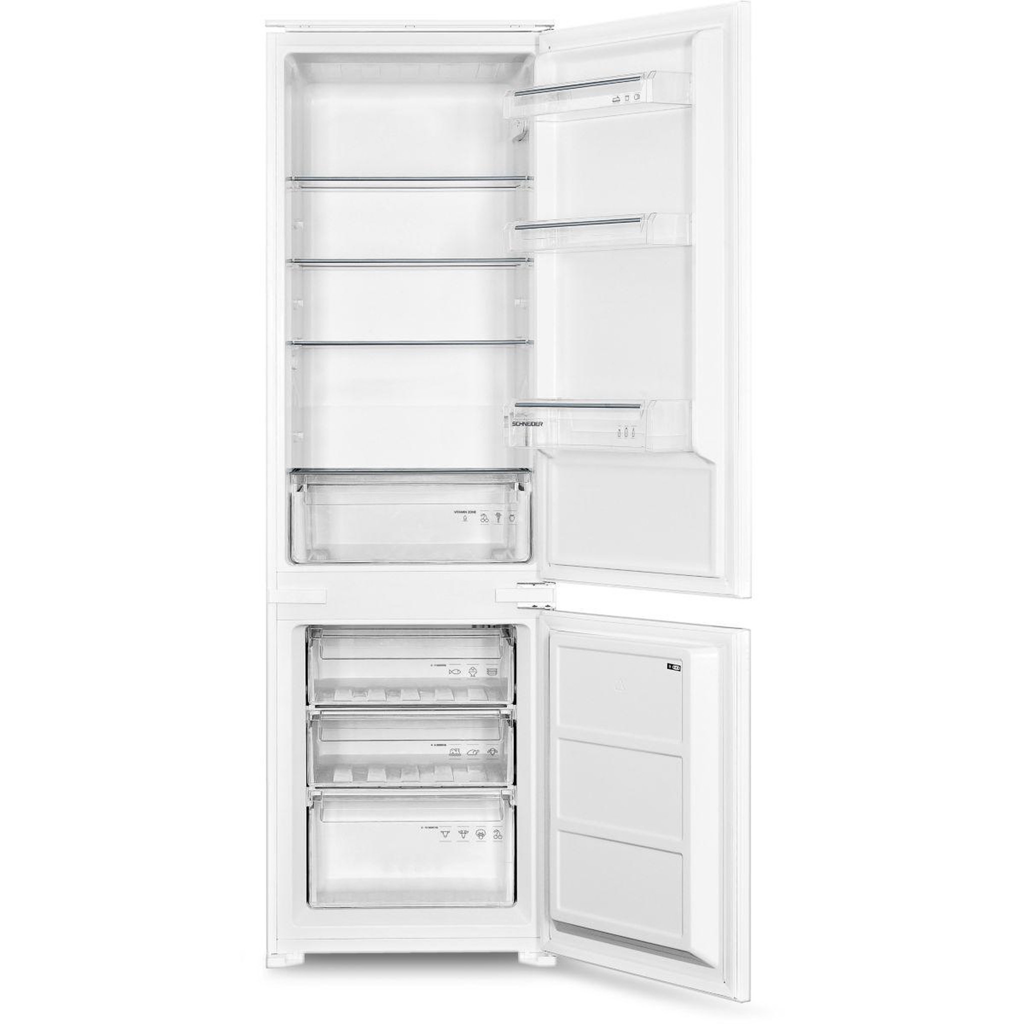 Voir la diapositive 1 : SCHNEIDER Réfrigérateur combiné encastrable SCRCS249FE