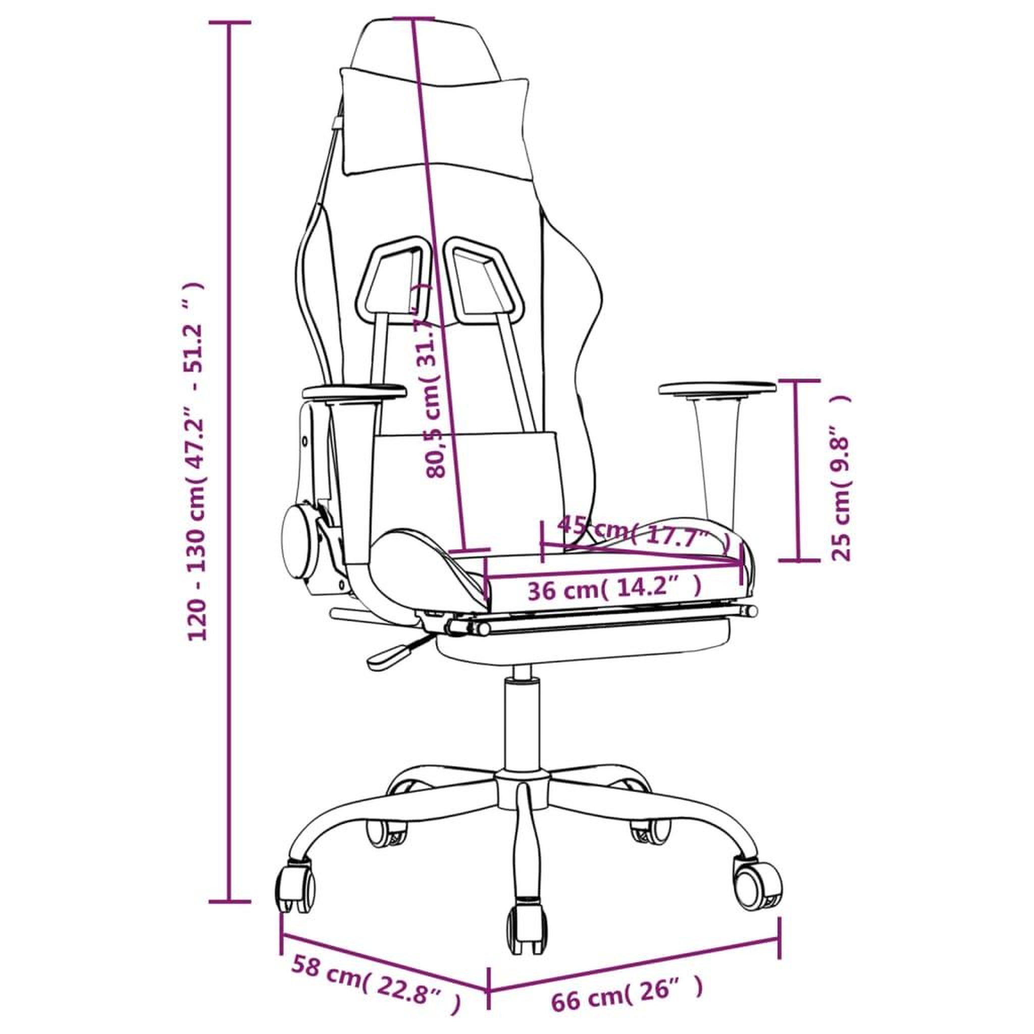 Voir la diapositive 6 : VIDAXL Chaise de jeu de massage avec repose-pied Noir et bleu Tissu