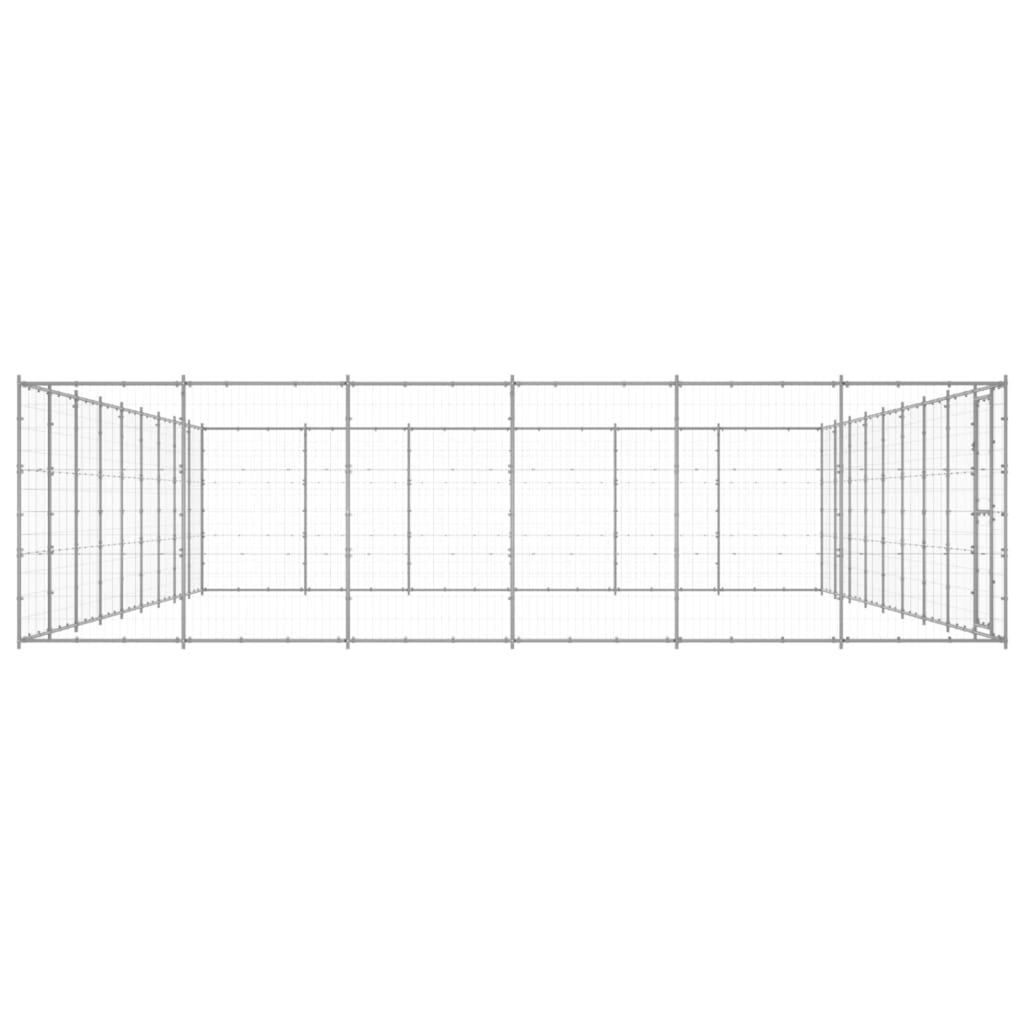 Voir la diapositive 3 : VIDAXL Chenil exterieur Acier galvanise 65,34 m²