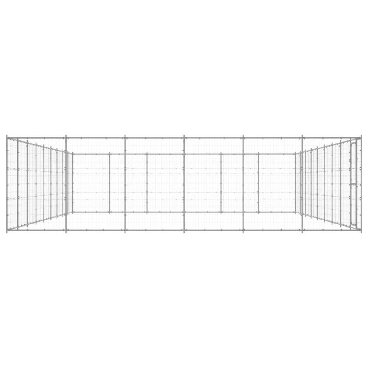 VIDAXL Chenil exterieur Acier galvanise 65,34 m²