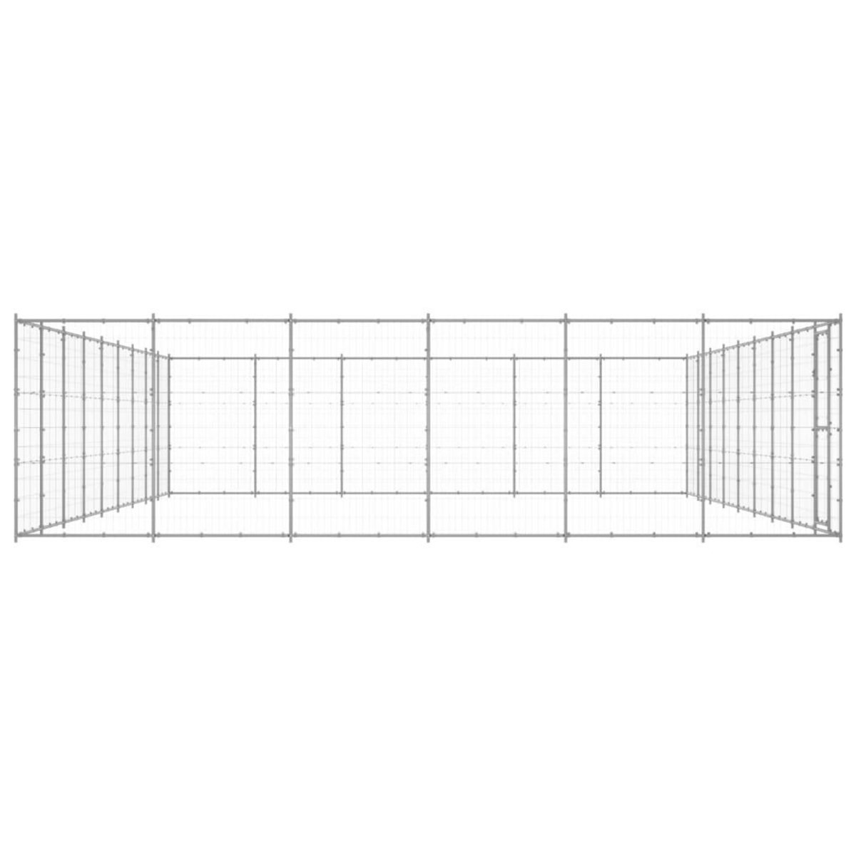 VIDAXL Chenil exterieur Acier galvanise 65,34 m²