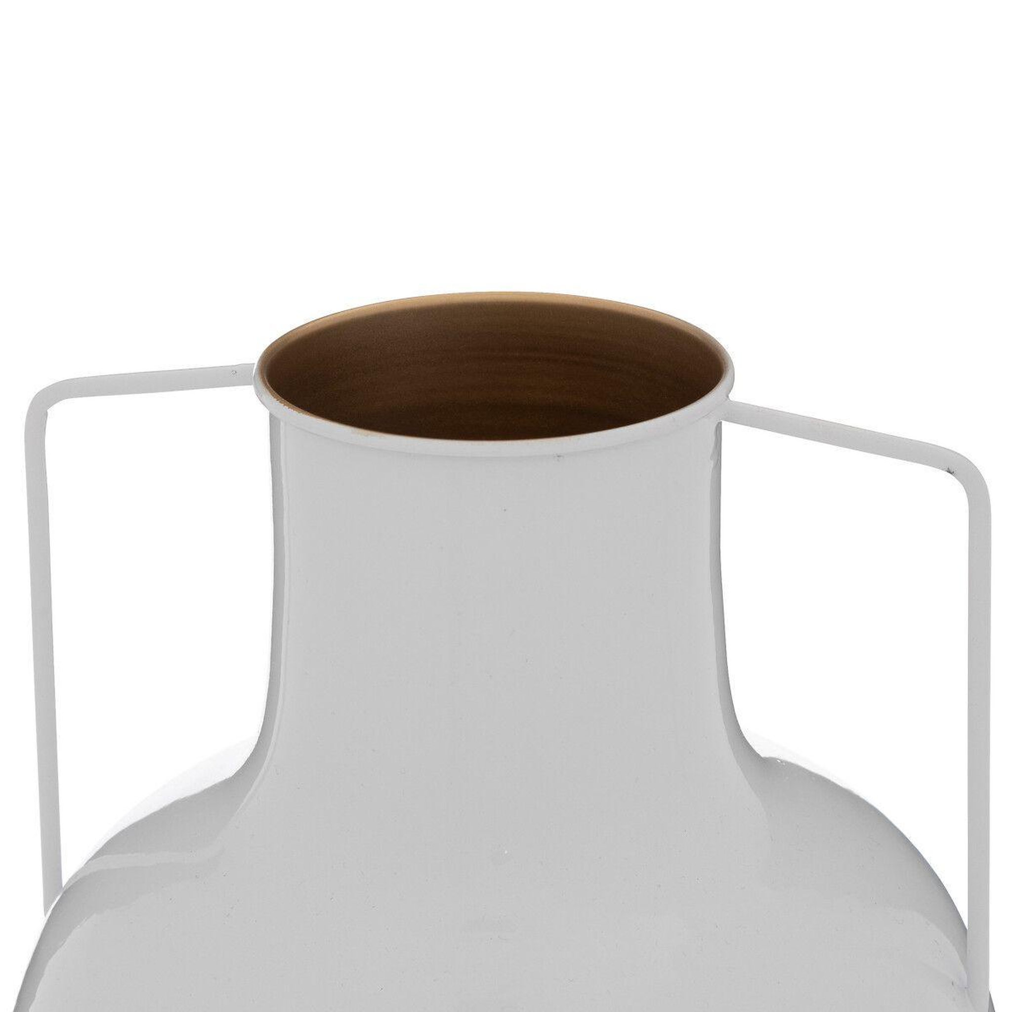 Voir la diapositive 2 : ATMOSPHERA Vase en métal  le collectionneur  30cm blanc