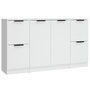 Voir la diapositive 2 : VIDAXL Buffets 3 pcs Blanc Bois d'ingenierie