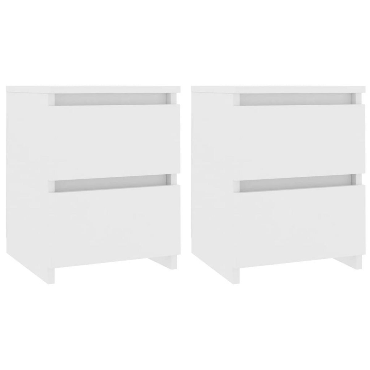 VIDAXL Tables de chevet 2 pcs Blanc 30x30x40 cm Bois d'ingenierie