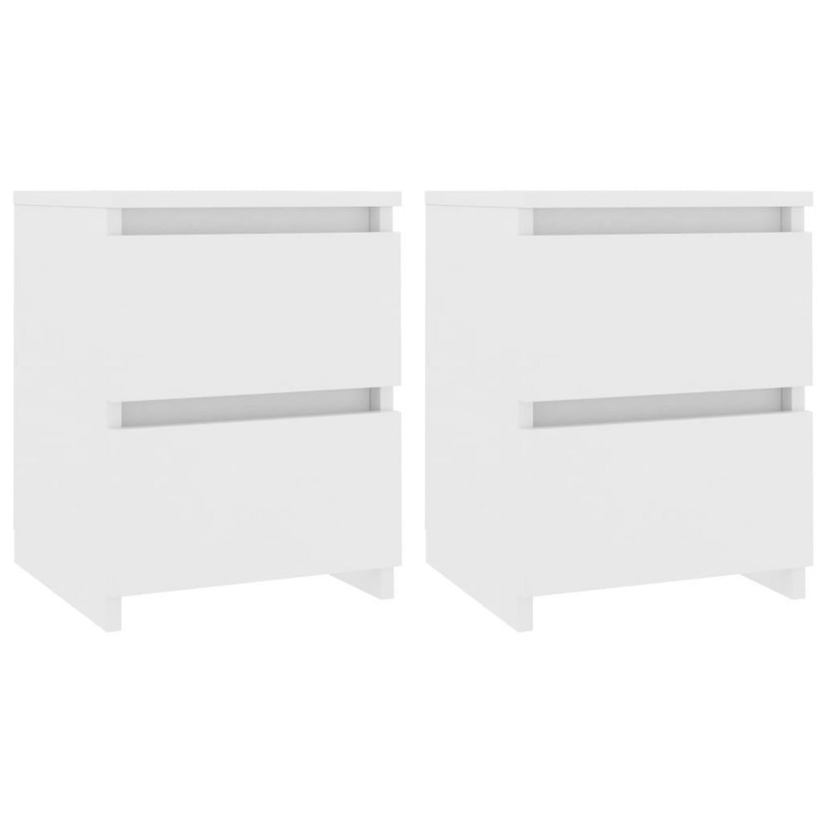 VIDAXL Tables de chevet 2 pcs Blanc 30x30x40 cm Bois d'ingenierie