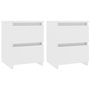 Voir la diapositive 2 : VIDAXL Tables de chevet 2 pcs Blanc 30x30x40 cm Bois d'ingenierie