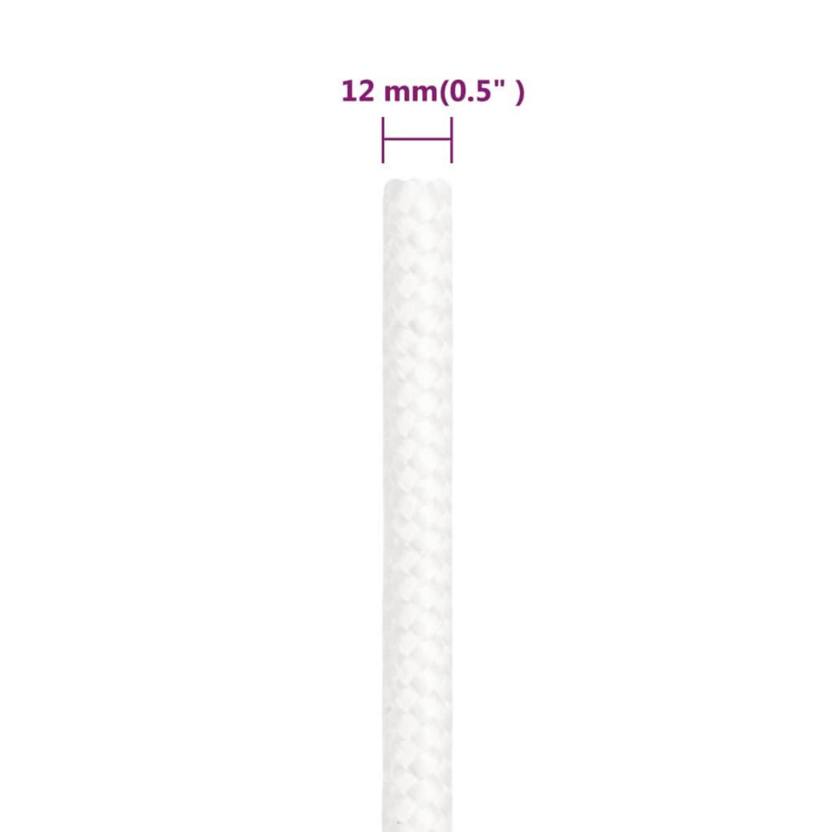 VIDAXL Corde de bateau Blanc complet 12 mm 250 m Polypropylene