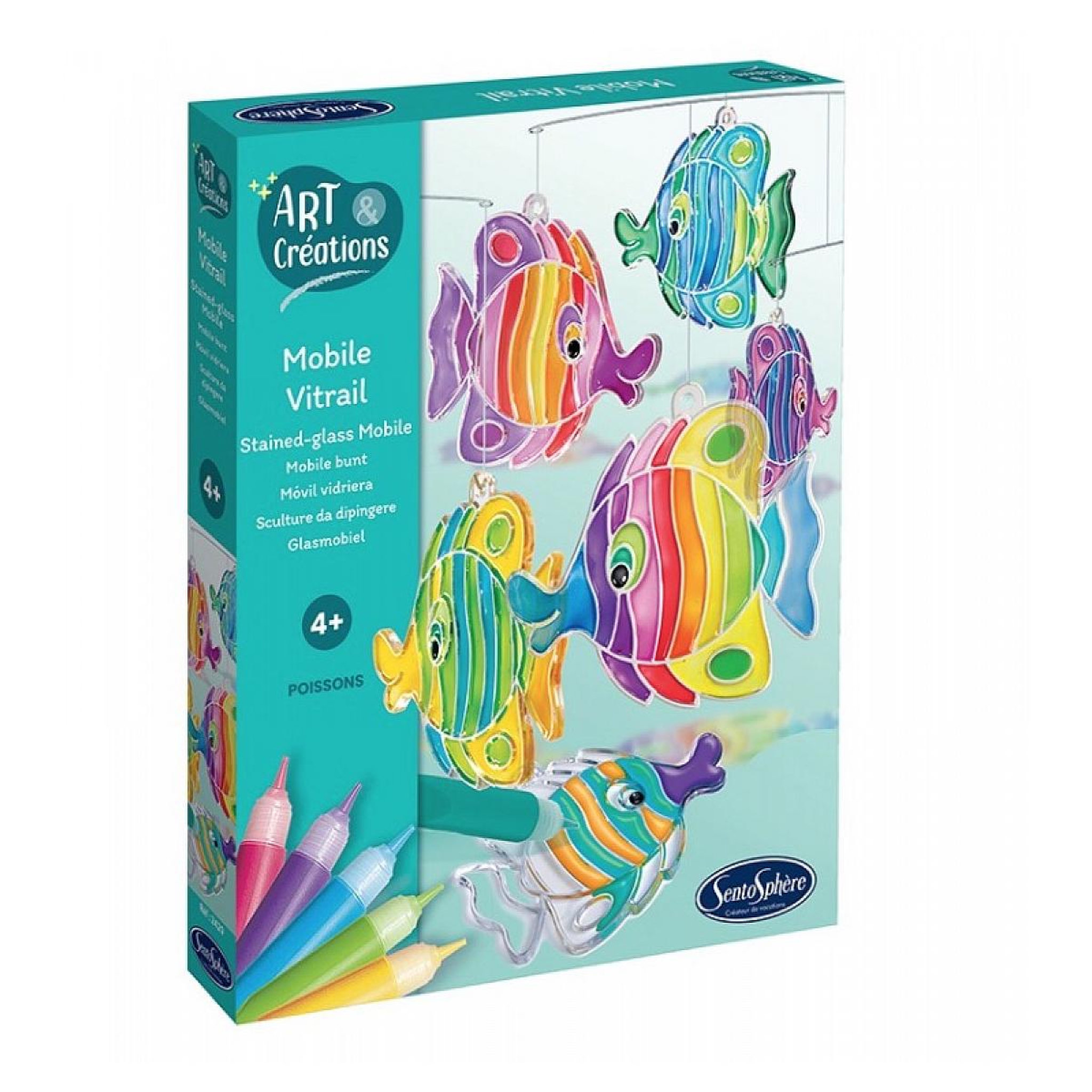Sentosphere Mobile Vitrail - Poissons - Art et creations